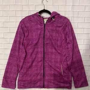 Avenue sz 18/20 eggplant purple geometric pattern zip up jacket